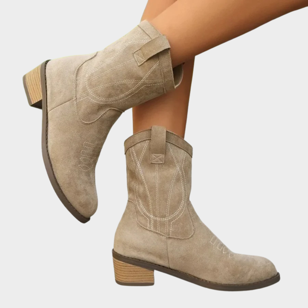 Chantal - Cowboy-Style Ankle Boots