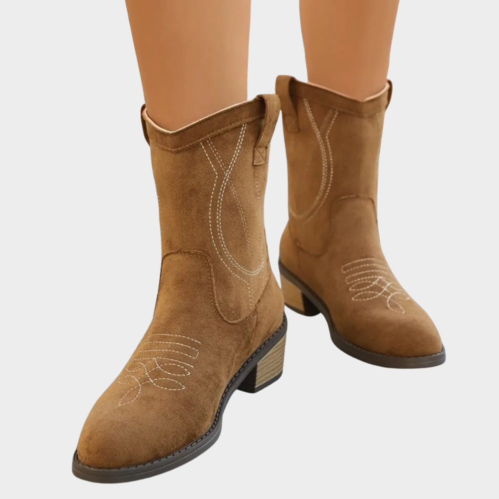Chantal - Cowboy-Style Ankle Boots