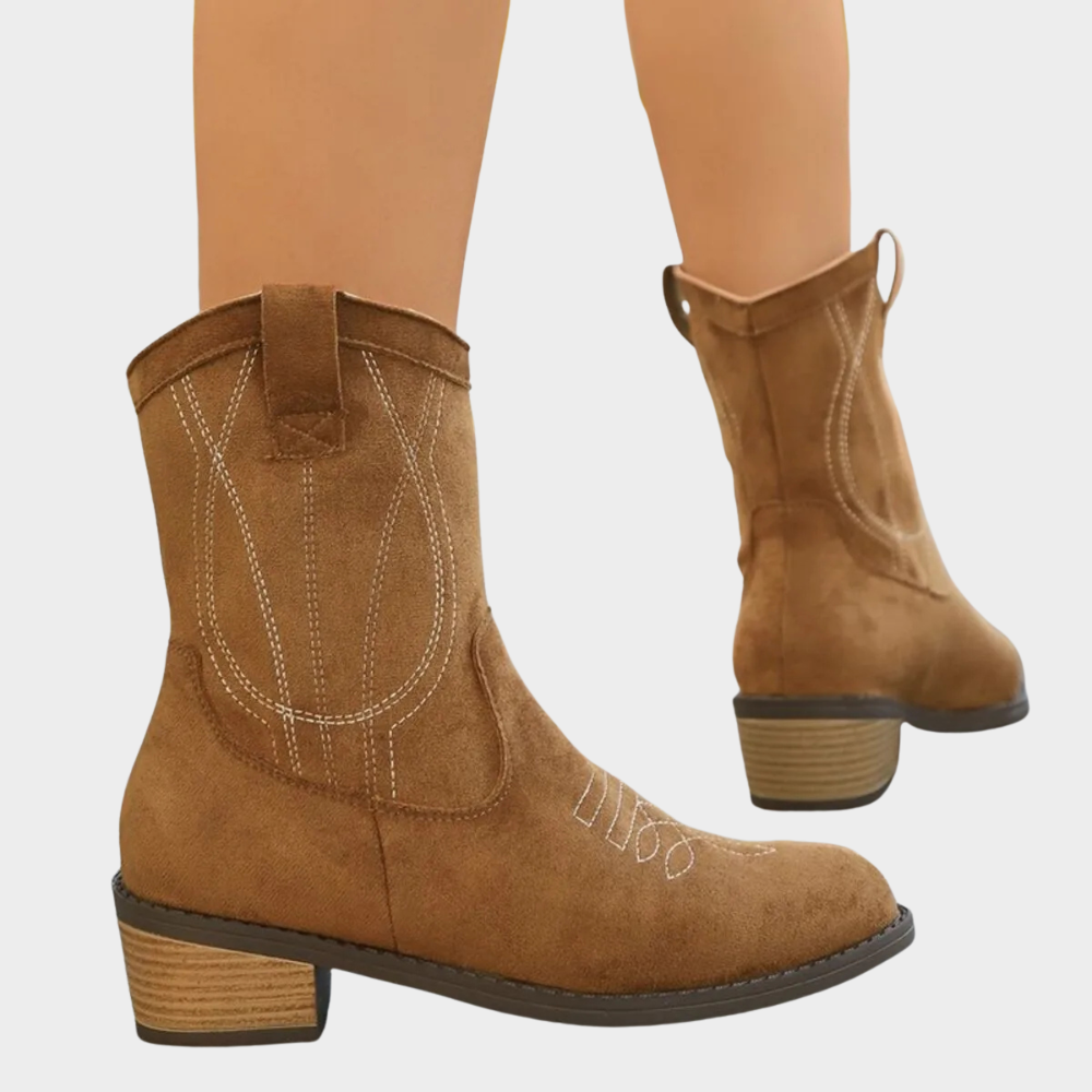 Chantal - Cowboy-Style Ankle Boots