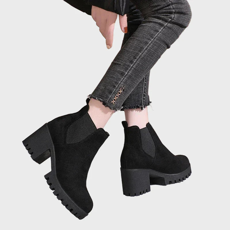 Marley - Block Heel Short Boots