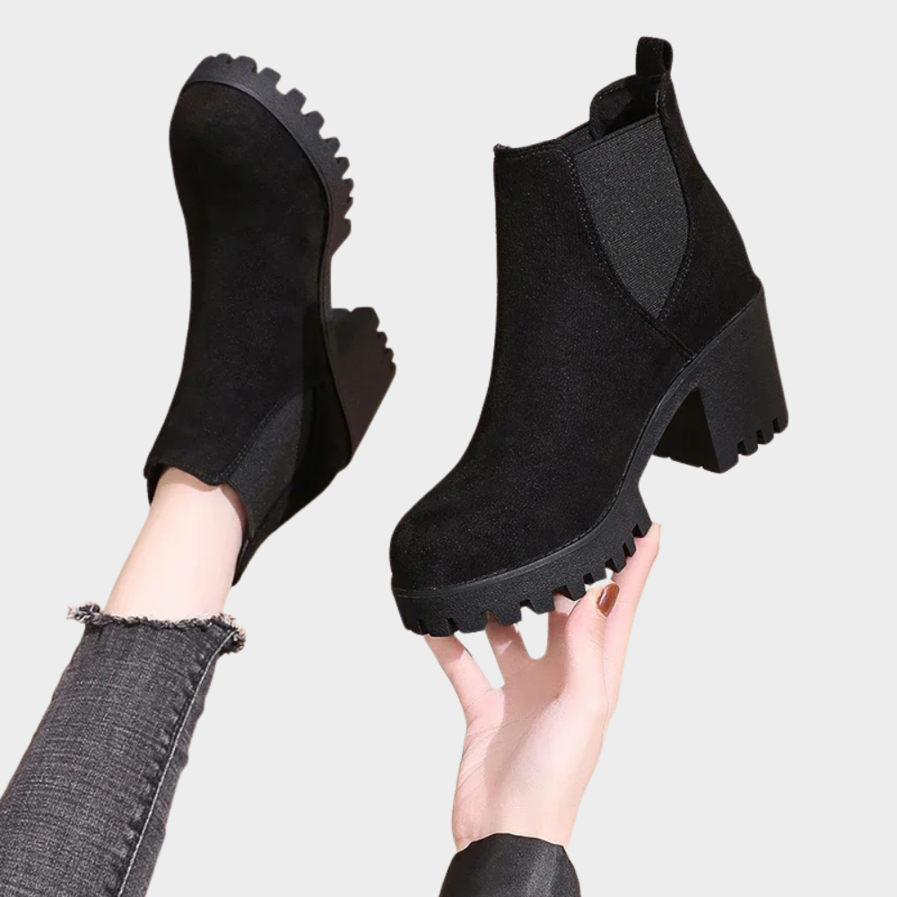 Marley - Block Heel Short Boots