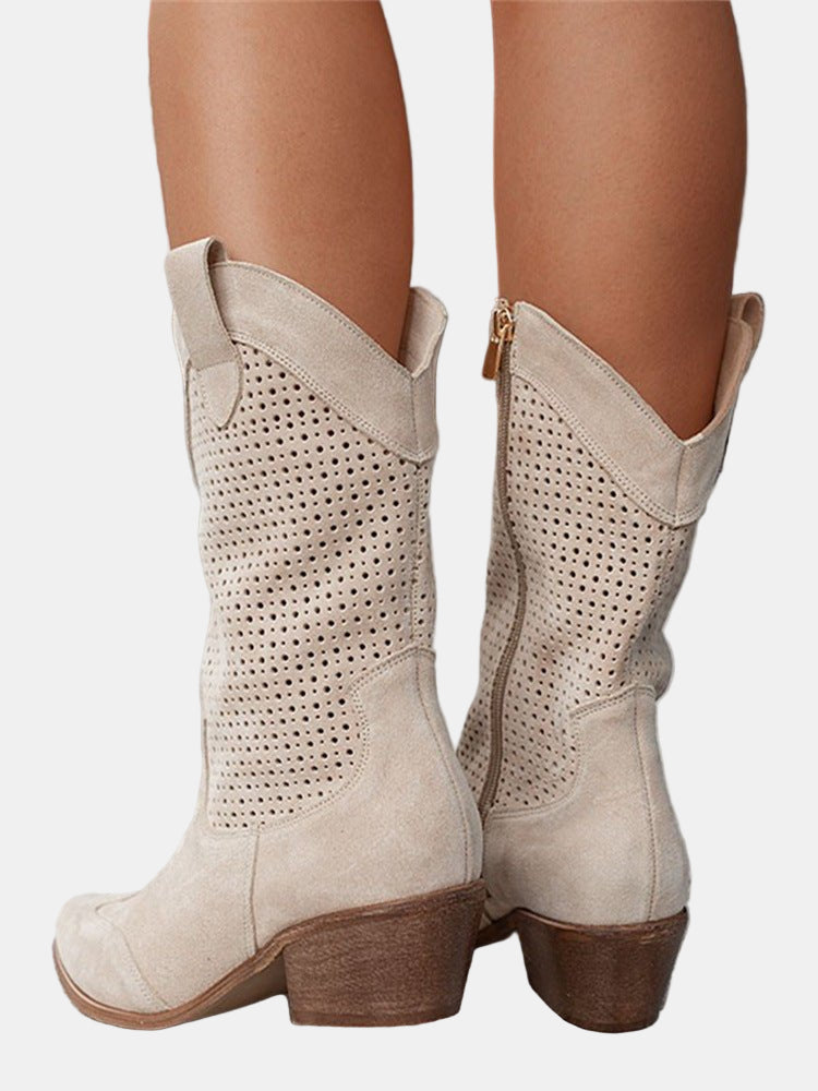Piper - Perforated Ankle Boots