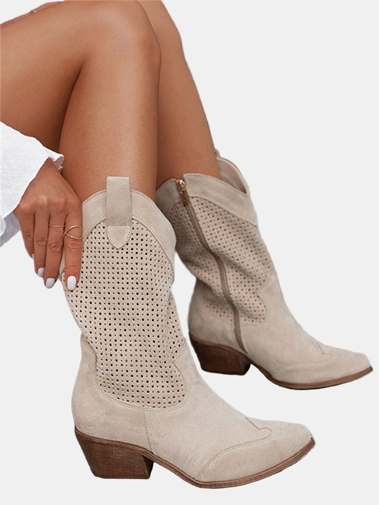 Piper - Perforated Ankle Boots