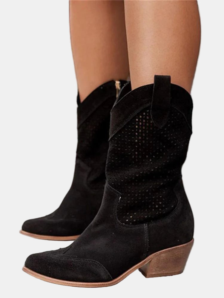 Piper - Perforated Ankle Boots