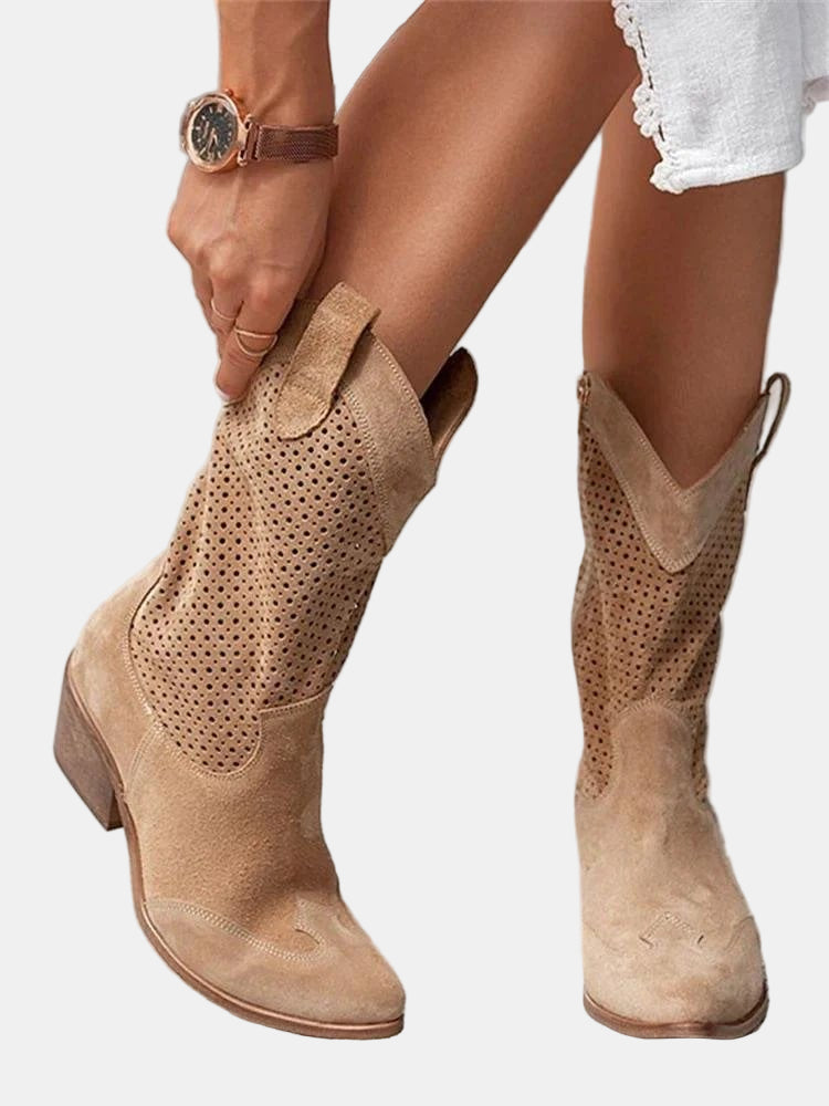 Piper - Perforated Ankle Boots