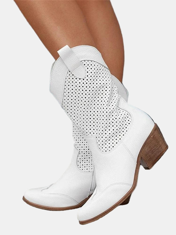 Piper - Perforated Ankle Boots