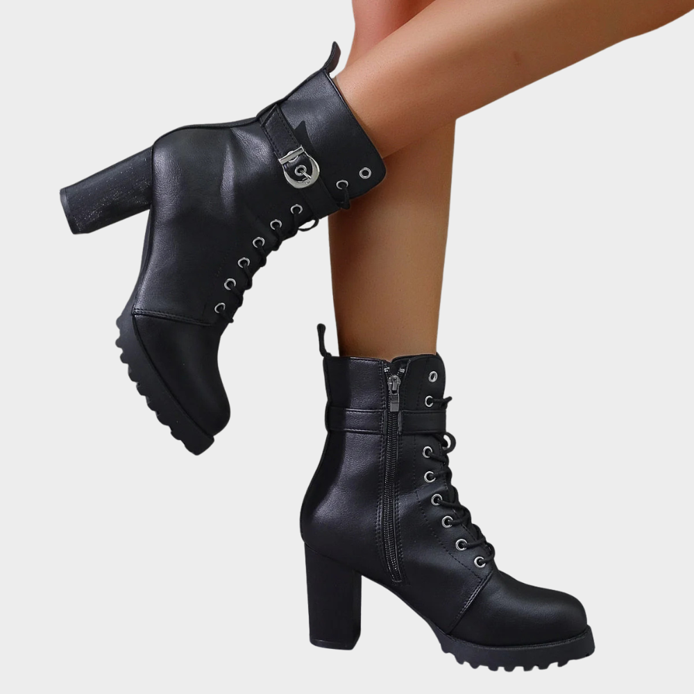 Quinn - Flared Heel Ankle Boots