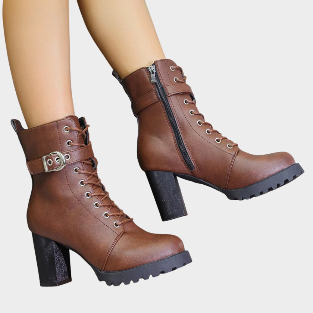 Quinn - Flared Heel Ankle Boots