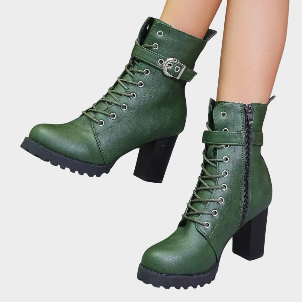Quinn - Flared Heel Ankle Boots