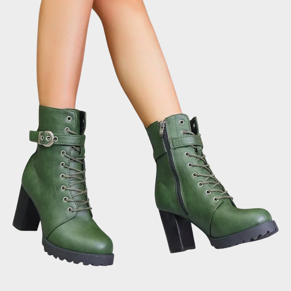 Quinn - Flared Heel Ankle Boots