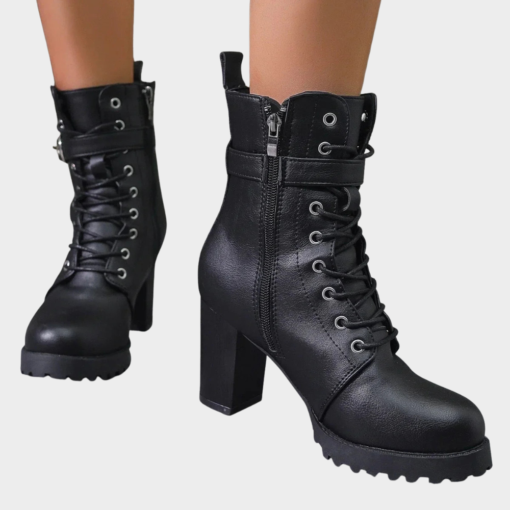 Quinn - Flared Heel Ankle Boots