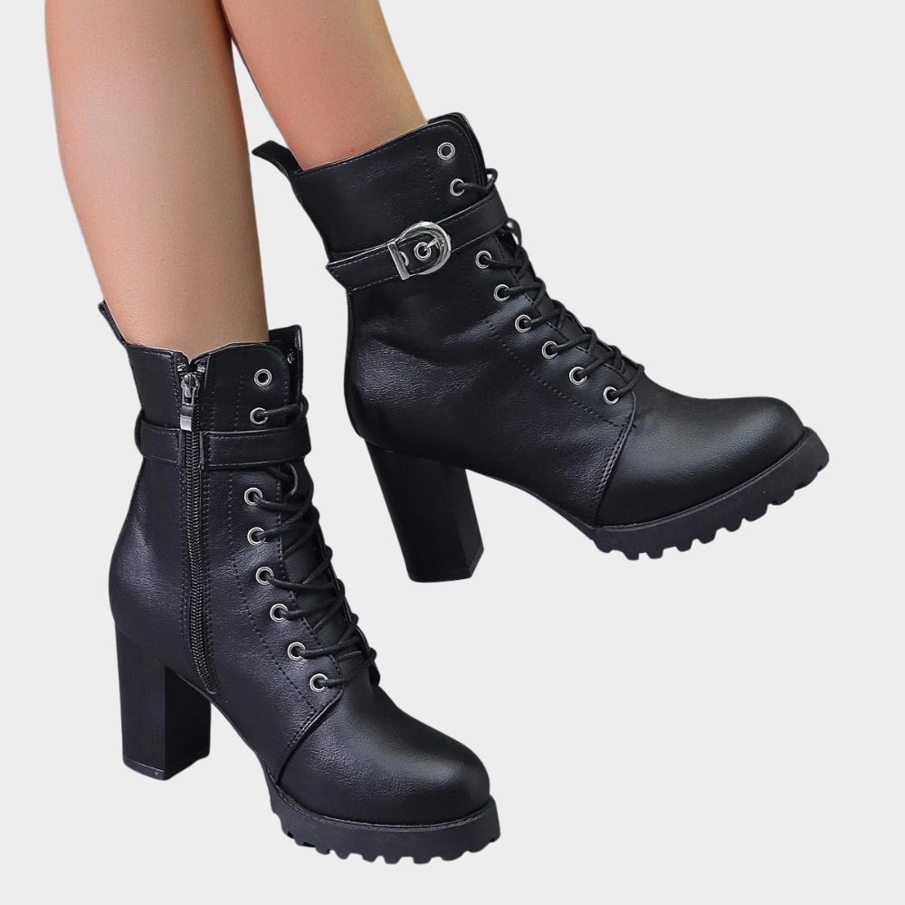 Quinn - Flared Heel Ankle Boots