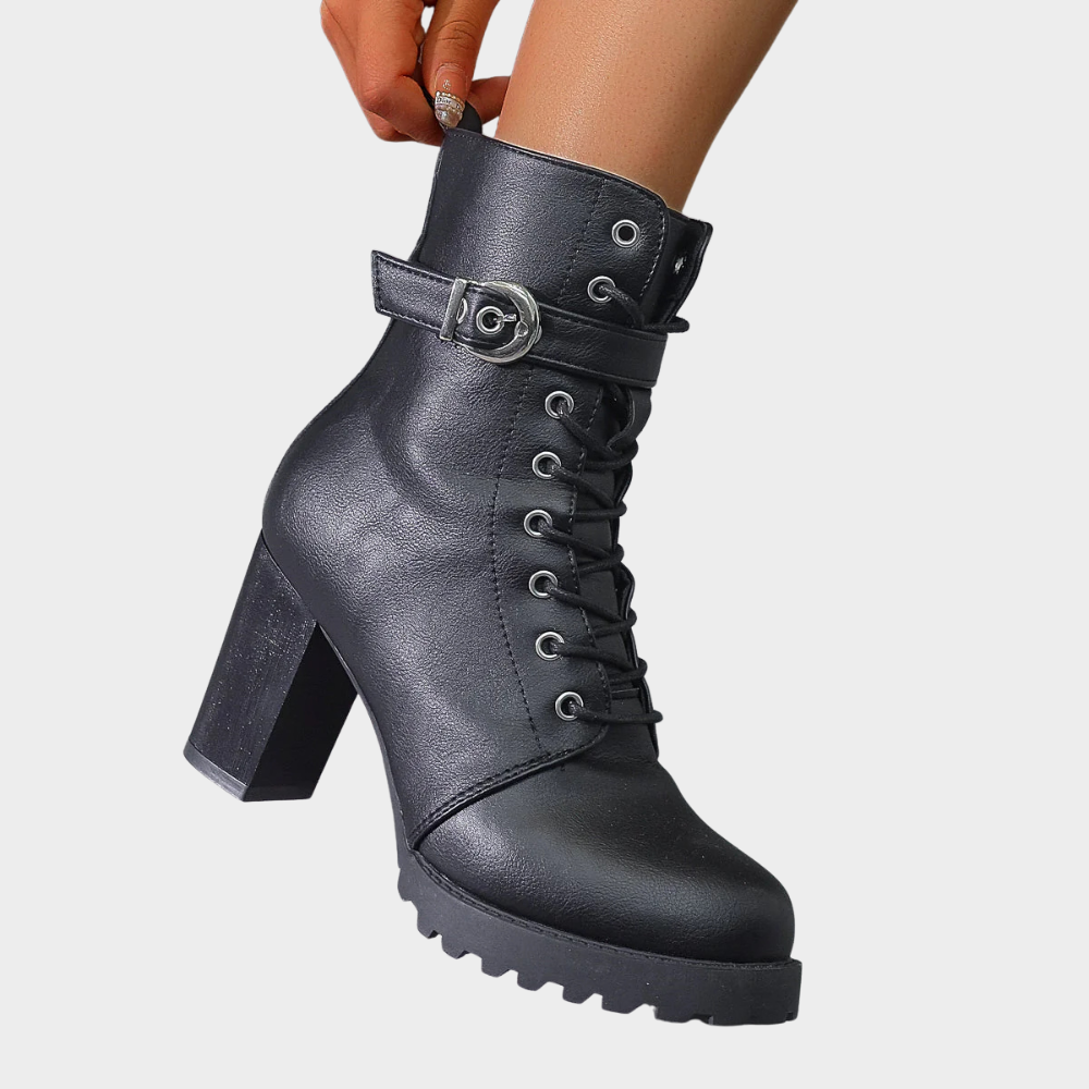 Quinn - Flared Heel Ankle Boots