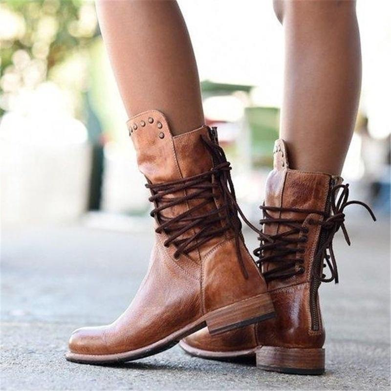 Nona - rustic vintage leather boots