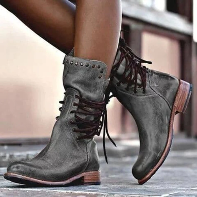 Nona - rustic vintage leather boots
