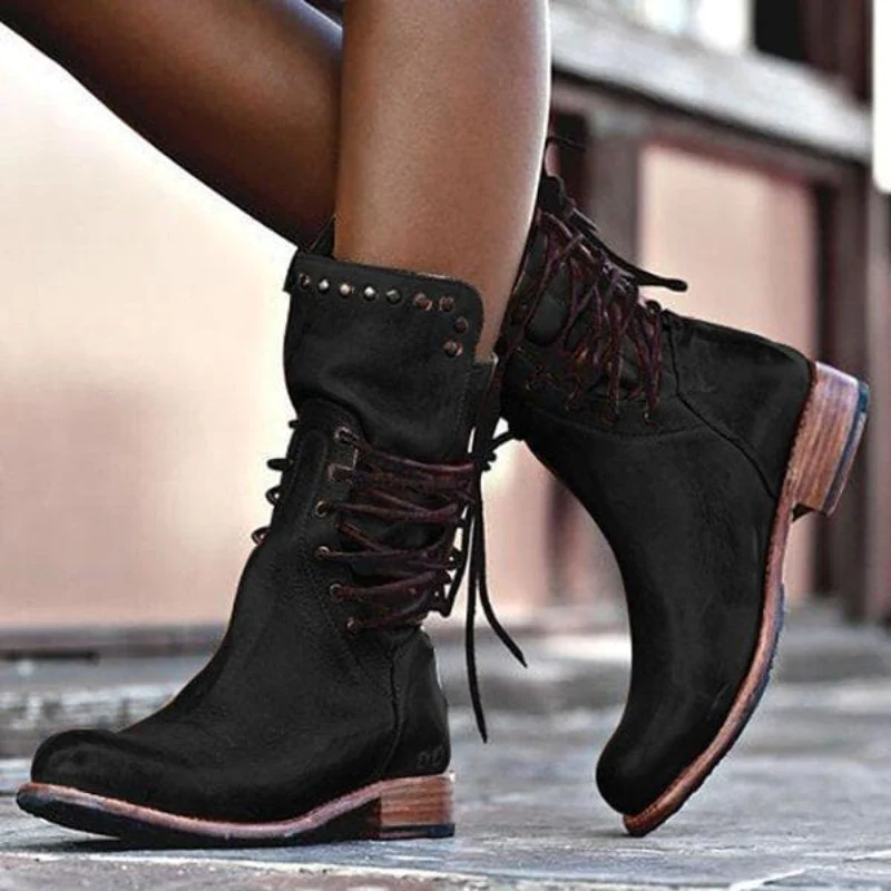 Nona - rustic vintage leather boots