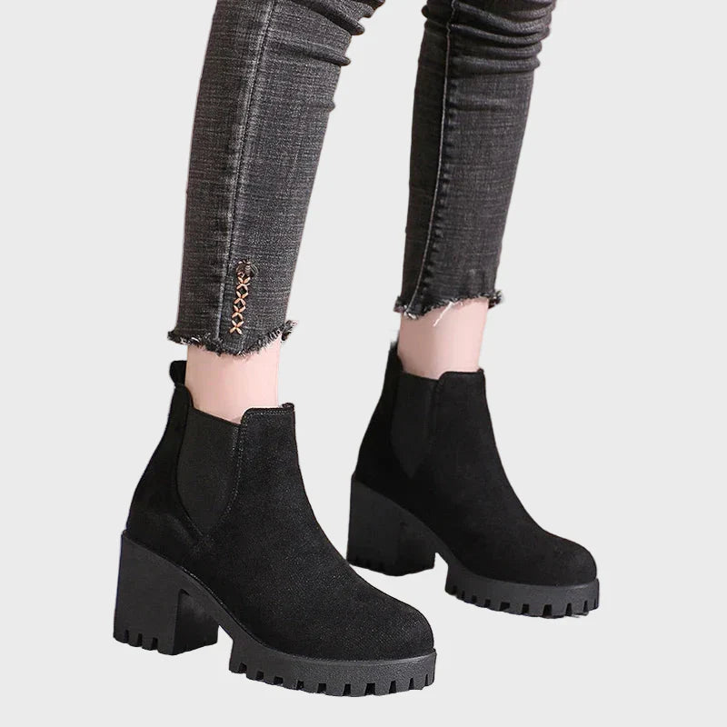 Marley - Block Heel Short Boots