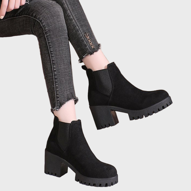 Marley - Block Heel Short Boots