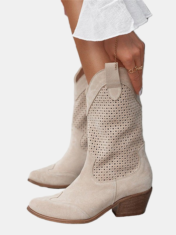 Piper - Perforated Ankle Boots