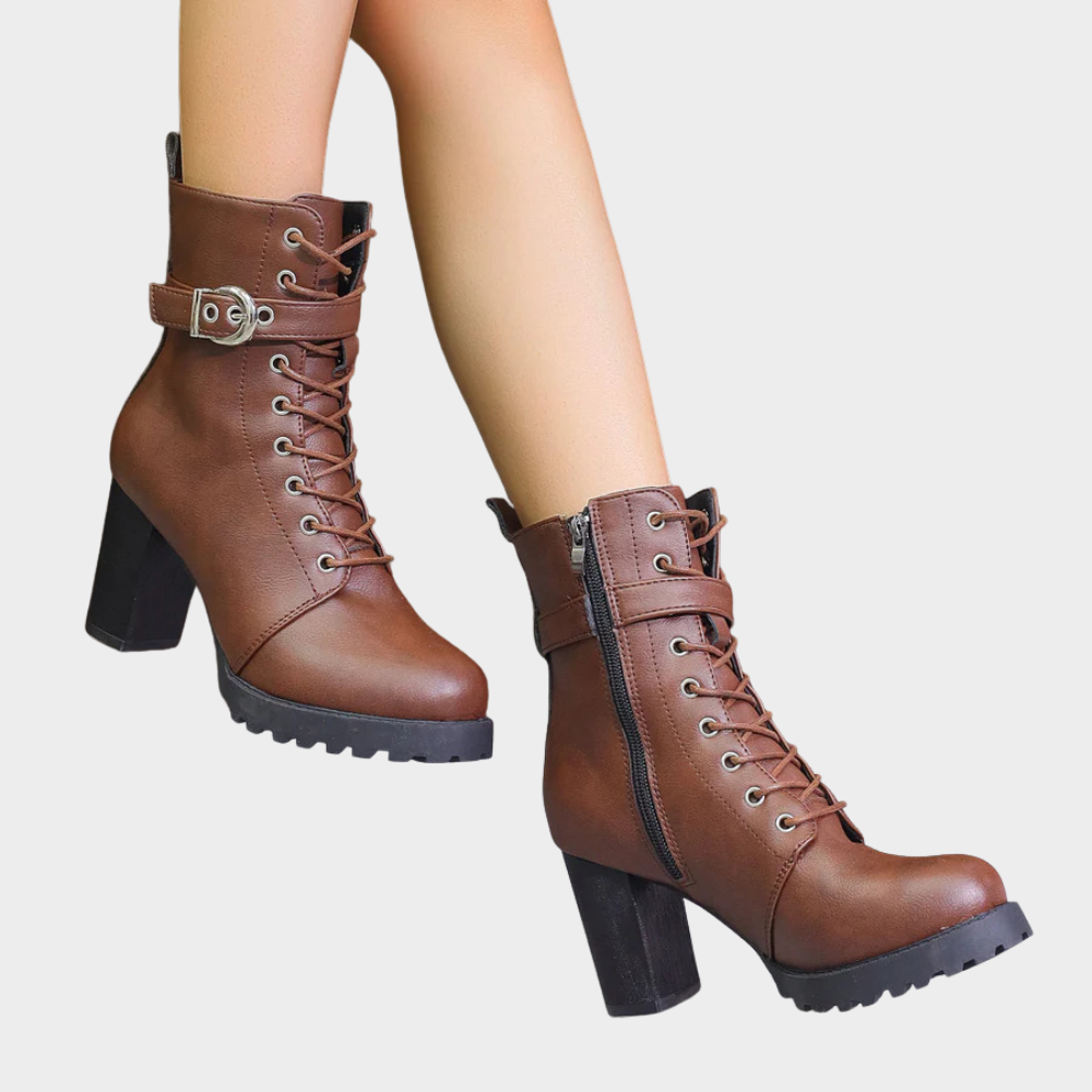 Quinn - Flared Heel Ankle Boots