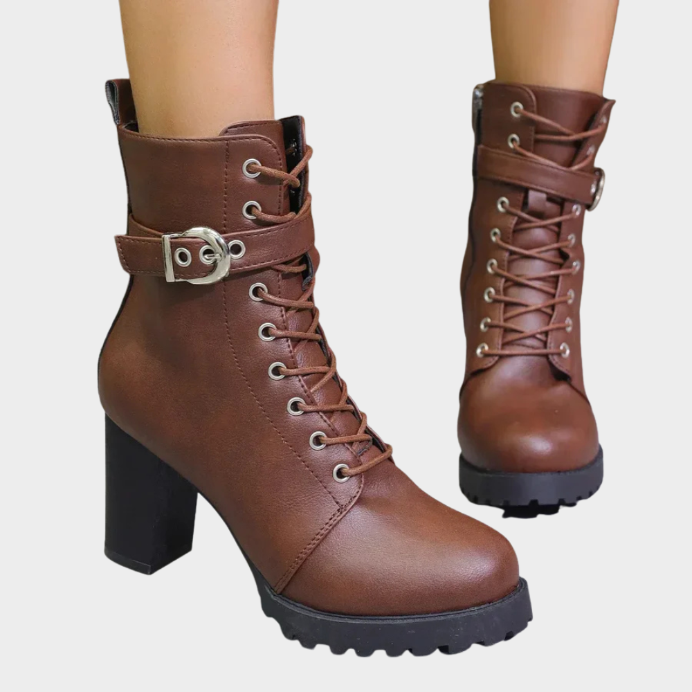Quinn - Flared Heel Ankle Boots
