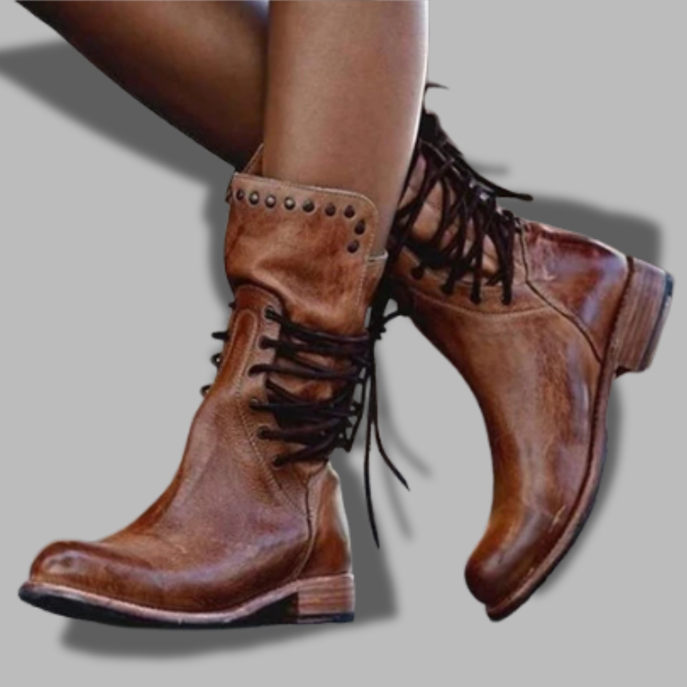 Nona - rustic vintage leather boots