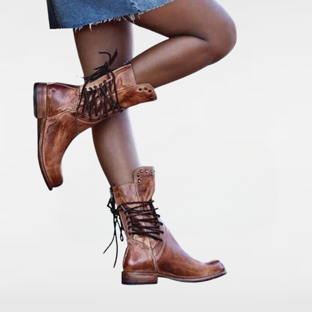 Nona - rustic vintage leather boots
