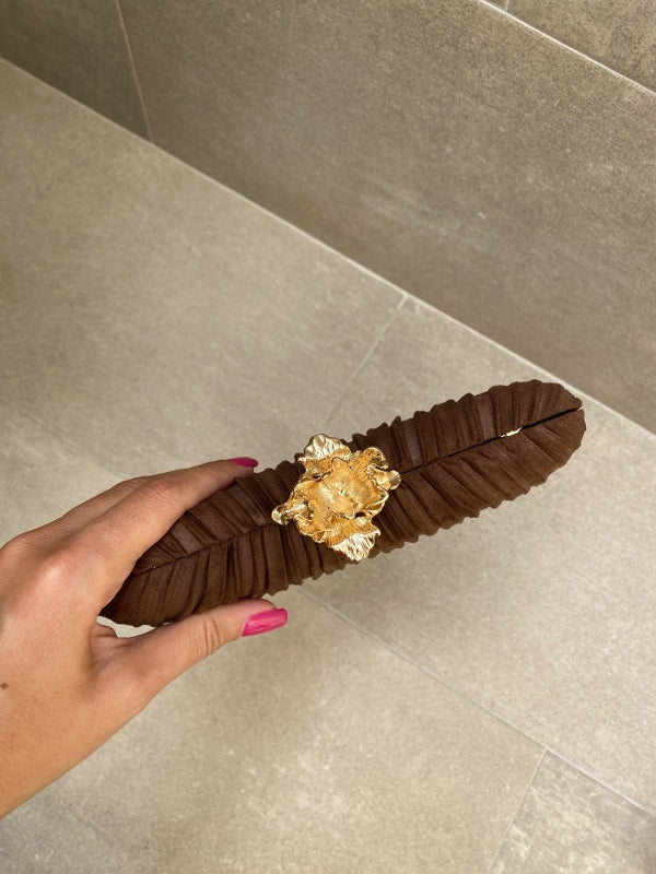 Brown Embossed Chutch