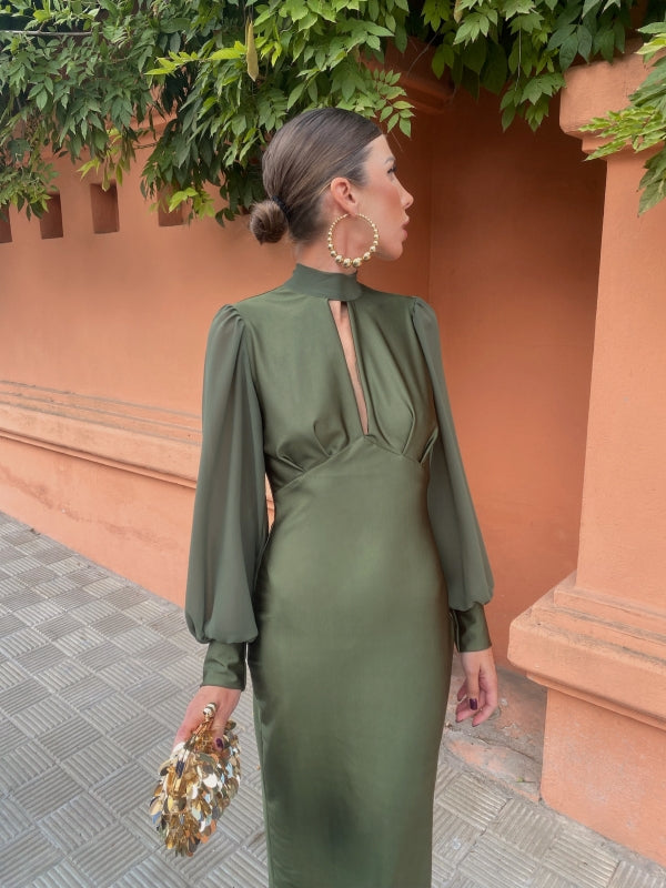 Vestido Mónaco Verde Seco