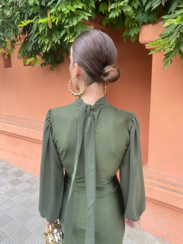 Vestido Mónaco Verde Seco